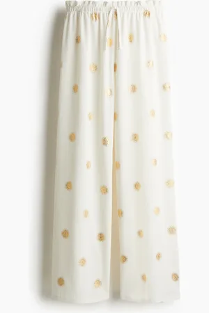 H&M Kordelzughose aus Crinkle-Jersey