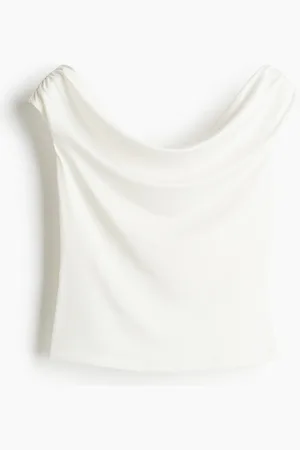 H&M Drapiertes Off-Shoulder-Shirt