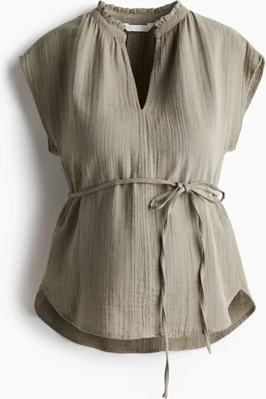 H&M MAMA Musselinbluse mit Bindegürtel