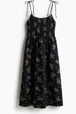 H&M Gesmoktes Kleid mit Bindeträgern