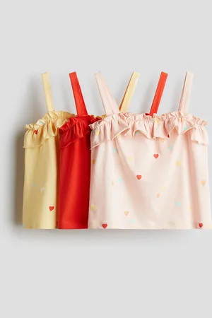 H&M 3er-Pack Trägertops mit Volantbesatz