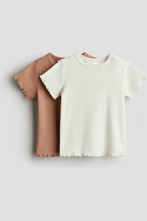 H&M 2er-Pack Gerippte Baumwollshirts
