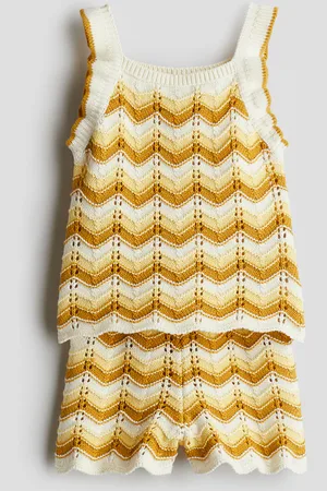 H&M 2-teiliges Pointellestrick-Set aus Baumwolle