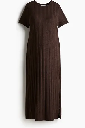 H&M MAMA Geripptes Kleid