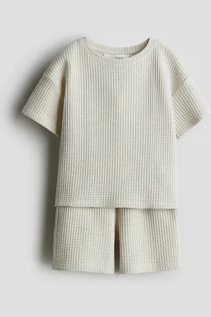 H&M 2-teiliges Jersey-Set mit Waffelstruktur