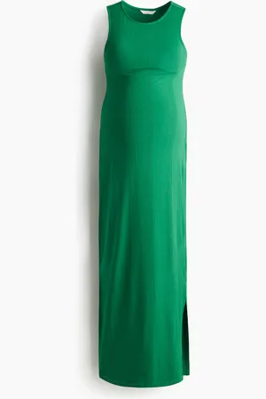 H&M MAMA Geripptes Viskosekleid
