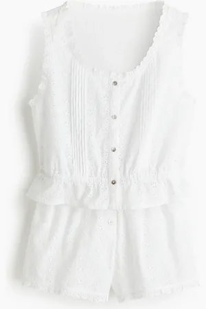 H&M Pyjama mit Broderie Anglaise