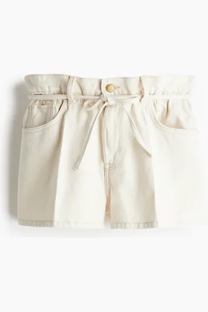H&M High Rise Denimshorts mit Paperbag-Bund