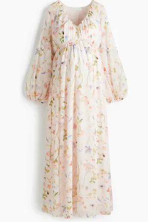 H&M MAMA Maxikleid mit Ballonärmeln