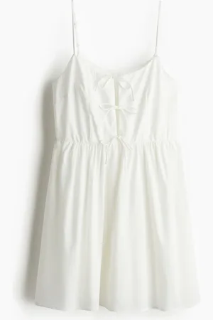 H&M Tie-detail poplin dress