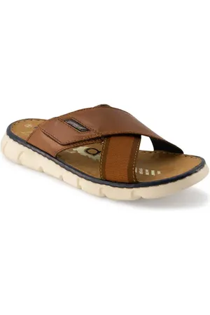 Bugatti Pantoletten, Leder, cognac