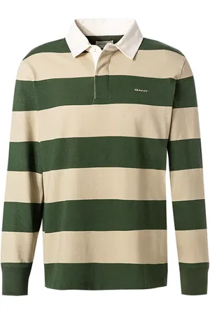 GANT Pullover, Baumwolle, dunkelgrün-beige gestreift