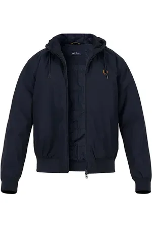 Fred Perry Kapuzenblouson, Mikrofaser wattiert, navy