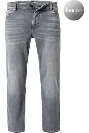 HUGO BOSS Jeans Delaware, Slim Fit, Baumwolle T400®, mittelgrau