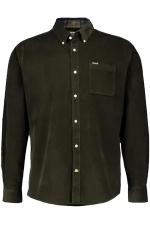 Barbour Hemd Ramsey, Tailored Fit, Cord, forest
