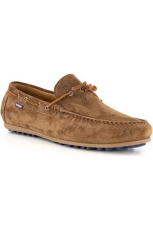 Floris van Bommel Mokassins, Veloursleder, cognac