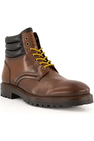 Aigner Schnürboots Charles, Kalbleder, cognac