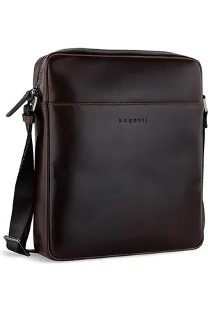 Bugatti Schultertasche, Leder, braun