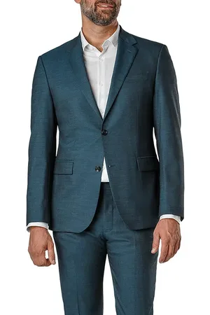 Strellson Sakko Aidan, Slim Fit, Woll-Stretch, türkis meliert