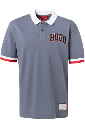 HUGO BOSS Polo-Shirt, Baumwoll-Piqué, graublau
