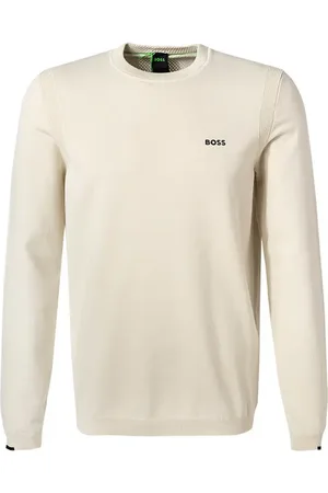HUGO BOSS Pullover, Baumwolle, creme