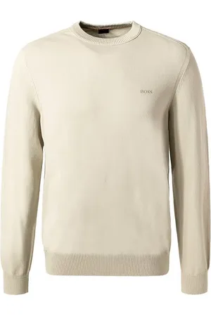 HUGO BOSS Pullover, Baumwolle-Kapok, kitt
