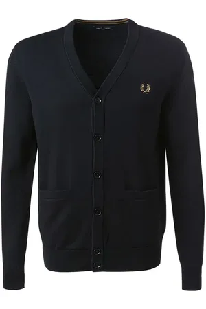 Fred Perry Cardigan, Wolle, nachtblau