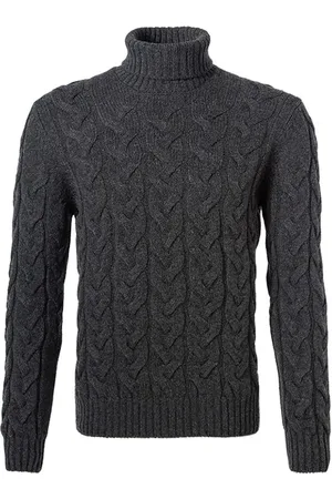 Gran Sasso Rollkragenpullover, Schurwolle, anthrazit