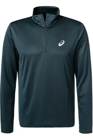 Asics Zip-Shirt, Regular Fit, Mikrofaser atmungsaktiv, navy