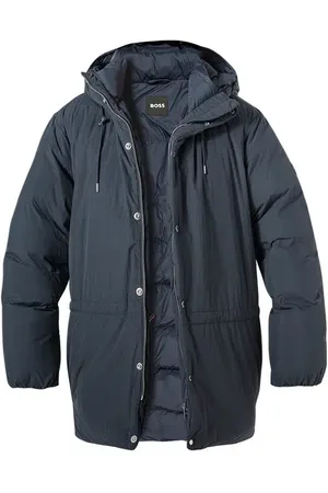 HUGO BOSS Parka Currien, Mikrofaser wasserabweisend, nachtblau