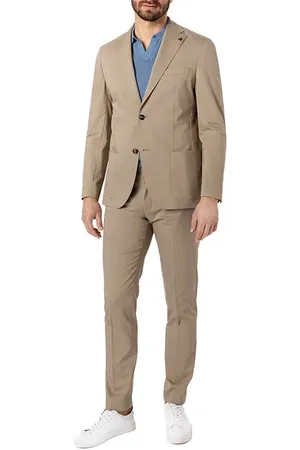 Roy Robson Anzug, Slim Fit, Baumwolle ungefüttert, sand