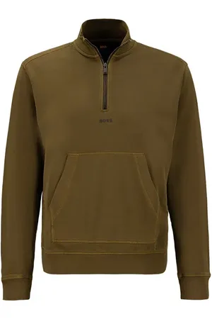 HUGO BOSS Troyer, Baumwolle, dunkelgrün