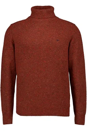 Fynch-Hatton Rollkragenpullover, Alpaka-Wolle, rot-braun meliert