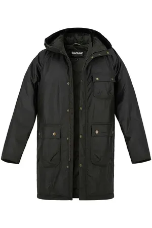 Barbour Parka Winter, Baumwolle gewachst Steppfutter, braungrün
