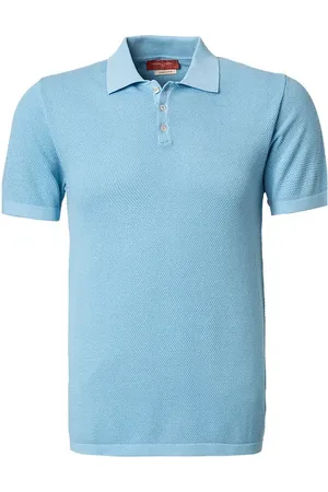 Daniele Fiesoli Polo-Shirt, Baumwoll-Strick, pastellblau