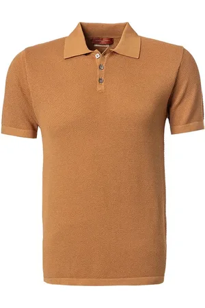 Daniele Fiesoli Polo-Shirt, Baumwoll-Strick, hellbraun