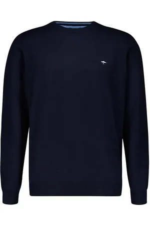 Fynch-Hatton Pullover, Merinowolle-Kaschmir, navy meliert