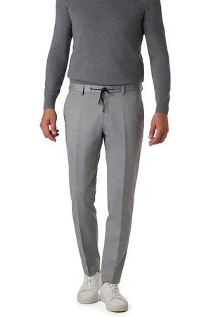 Roy Robson Hose, Slim Fit, Jersey halbgefüttert, hellgrau meliert