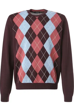 Maerz Pullover, Merinowolle waschbar, bordeaux gemustert