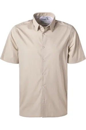 Calvin Klein Kurzarmhemd, Regular Fit, Baumwoll-Stretch, hellbeige