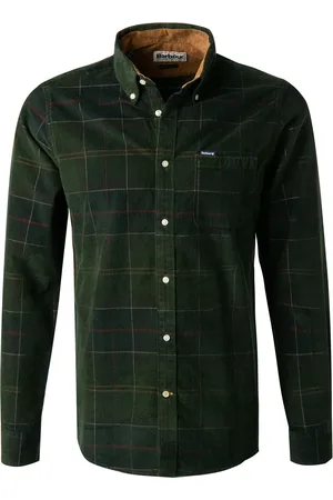 Barbour Hemd Blair, Tailored Fit, Cord, green classic kariert
