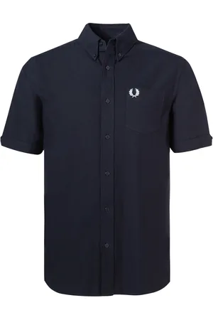 Fred Perry Kurzarmhemd, Baumwolle, navy