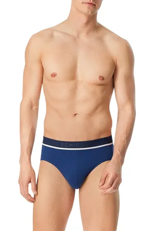 Schiesser Slips, Bio Baumwoll-Stretch, blau-schwarz