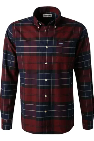 Barbour Hemd Lutsleigh, Tailored Fit, Flanell, merlot kariert