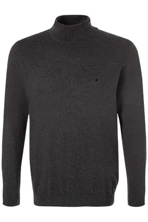 Ragman Rollkragenpullover, Baumwolle-Kaschmir, anthrazit meliert
