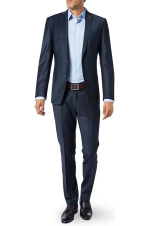 Roy Robson Anzug, Slim Fit, Schurwolle, nachtblau