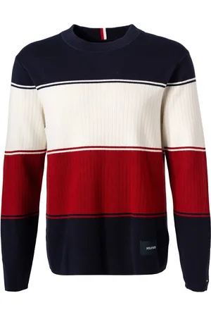 Tommy Hilfiger Pullover, Bio Baumwolle, navy-terracotta