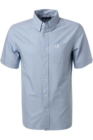 Fred Perry Kurzarmhemd, Baumwolle, hellblau