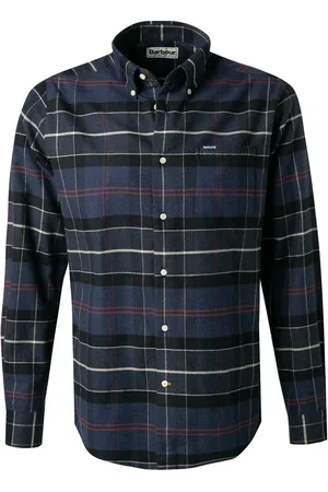 Barbour Hemd Lutsleigh, Tailored Fit, Flanell, navy kariert
