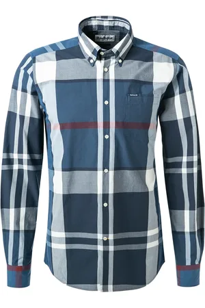 Barbour Hemd, Tailored Fit, Baumwolle, navy kariert